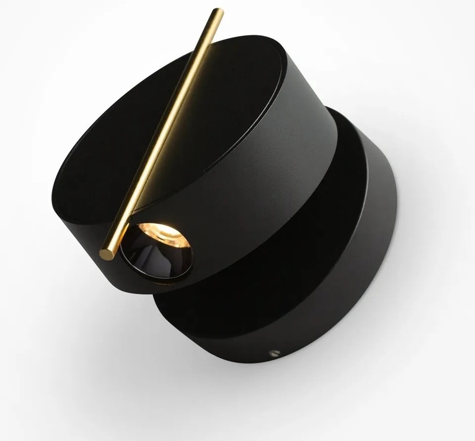Aplica LED ambientala reglabila design modern minimalist Nuance negru/ auriu
