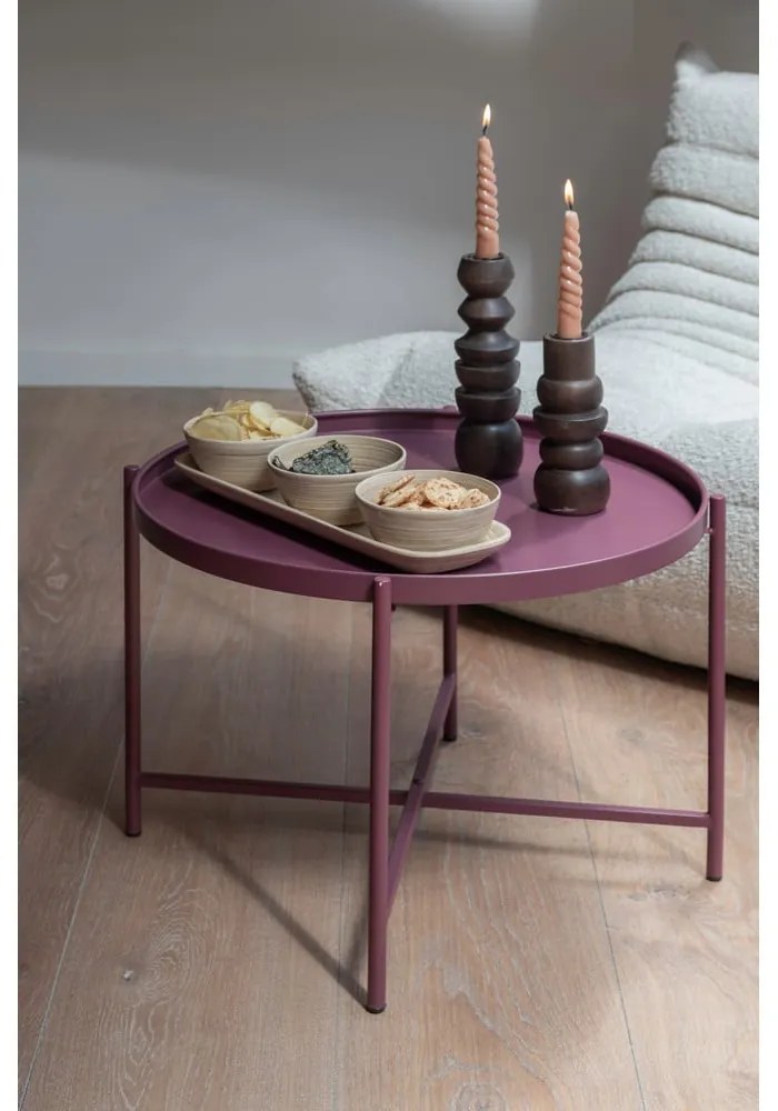 Măsuță de cafea mov rotundă din metal ø 50 cm Meseta – Leitmotiv