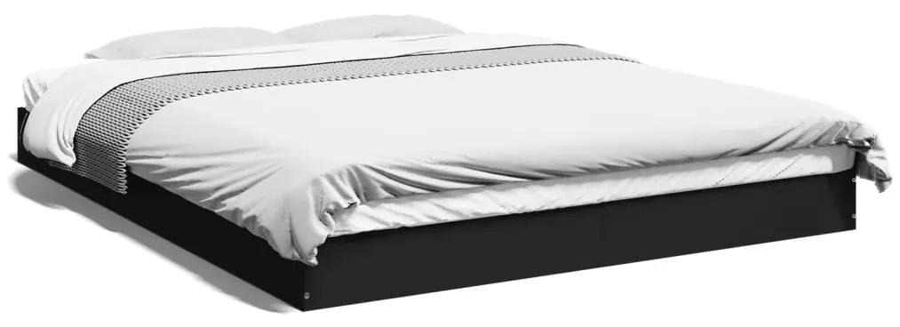 842008 vidaXL Cadru de pat, negru, 160x200 cm, lemn prelucrat