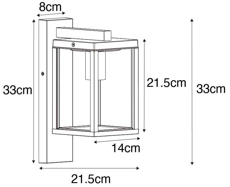 Felinar inteligent de perete pentru exterior negru IP44 incl. Wifi ST64 - Charlois