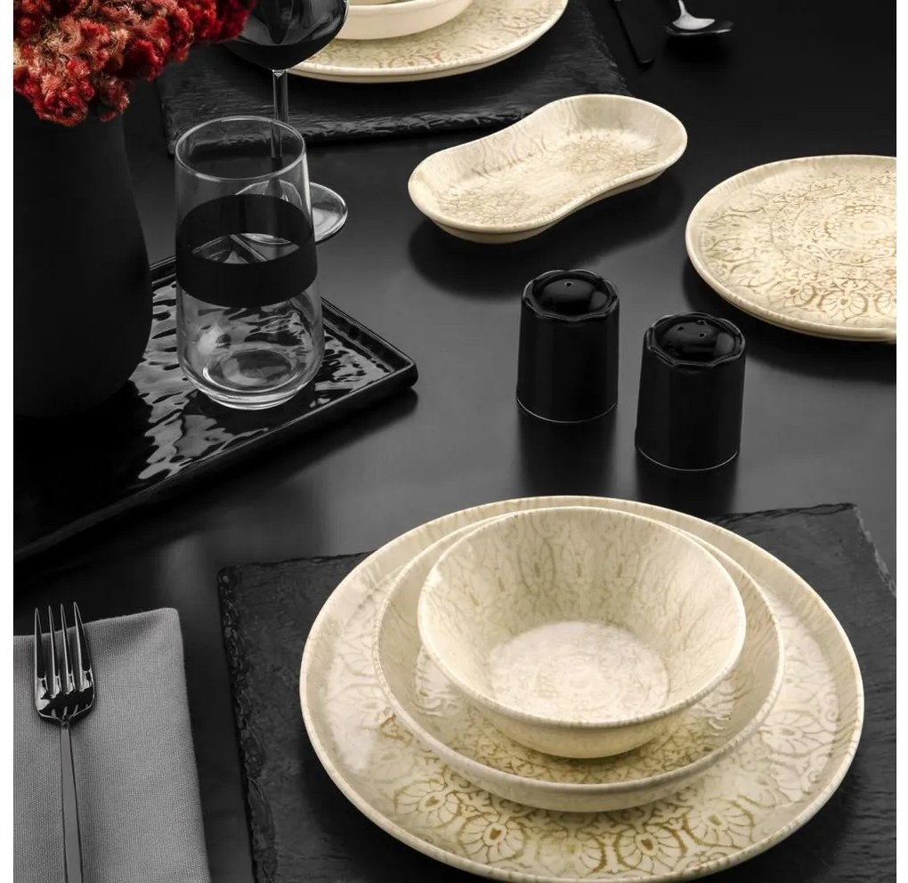 Set de masă 27 piese bej/porțelan