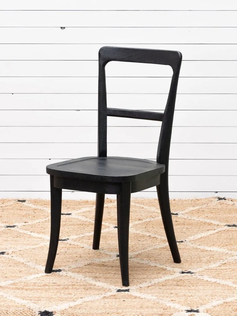 Scaun dining negru din lemn de mango Clive