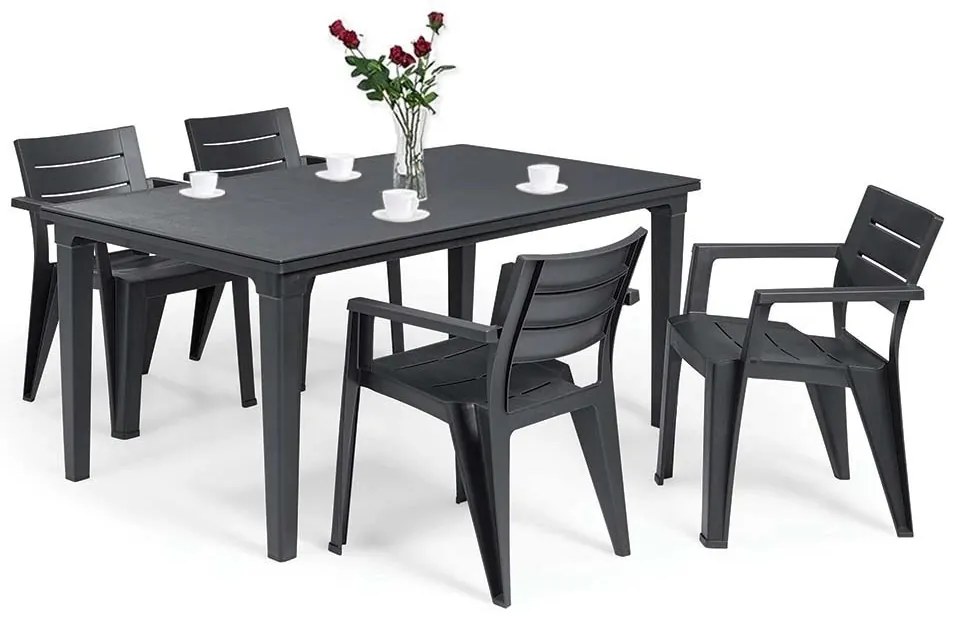 Set mobilier de grădină Fujuli 4+1, grafit