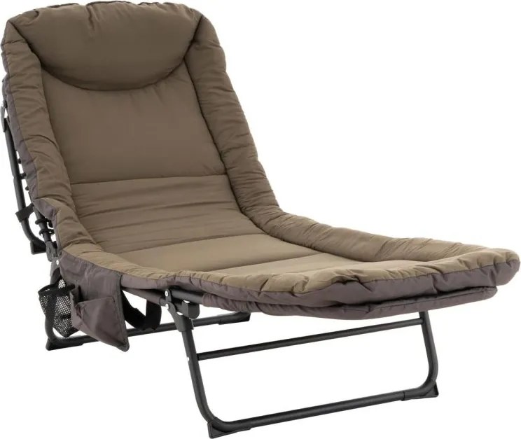 Sezlong de camping cu pernă, 175 x 65 cm, khaki