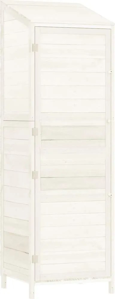 vidaXL Șopron de grădină, alb, 55x52x174,5 cm, lemn masiv de brad