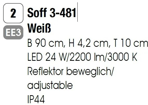 Aplica LED directionabila, pentru oglinda baie, MARILYN 90cm