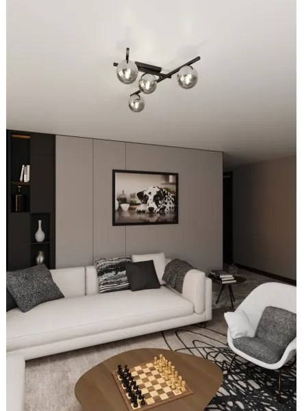 Plafonieră SMART 4xE14/10W/230V negru/gri