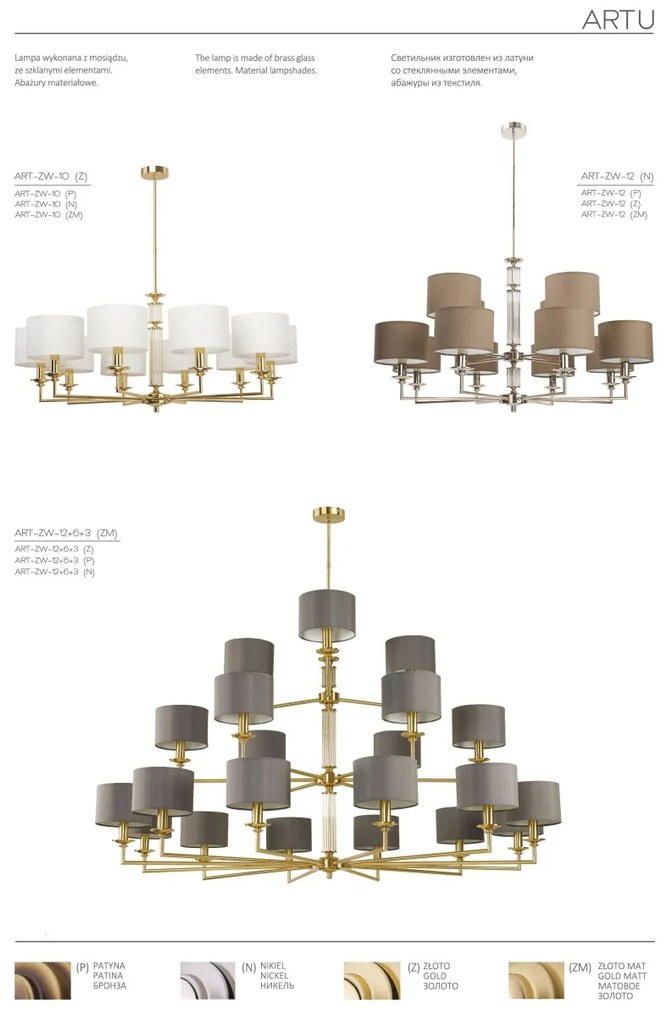 Candelabru modern realizat manual Artu 12L