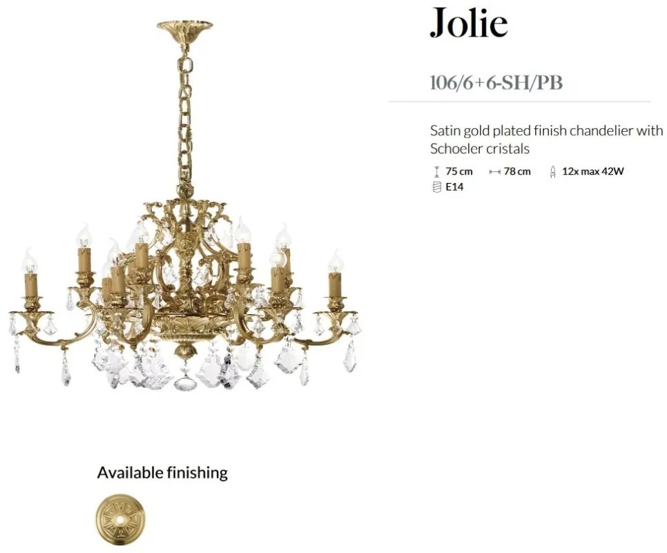 Candelabru 12 brate LUX cu cristale Scholer, Jolie