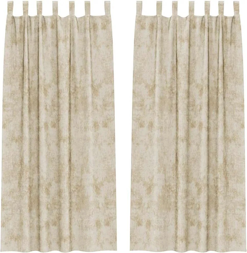 vidaXL Cortine din catifea cu perdele 2 pcs Crem 245 x 140 cm Catifea