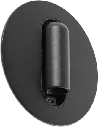 Aplica cu reader LED directionabil stil minimalist TIMIT USB C negru