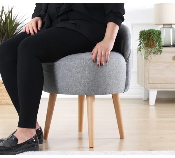 Taburet NIKI, Ø 46 cm, gri