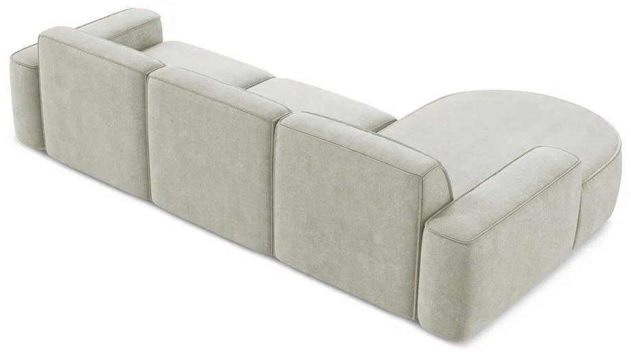 Colțar crem cu tapițerie din chenille (cu colț pe partea stângă/cu șezlong) Omao – Makamii