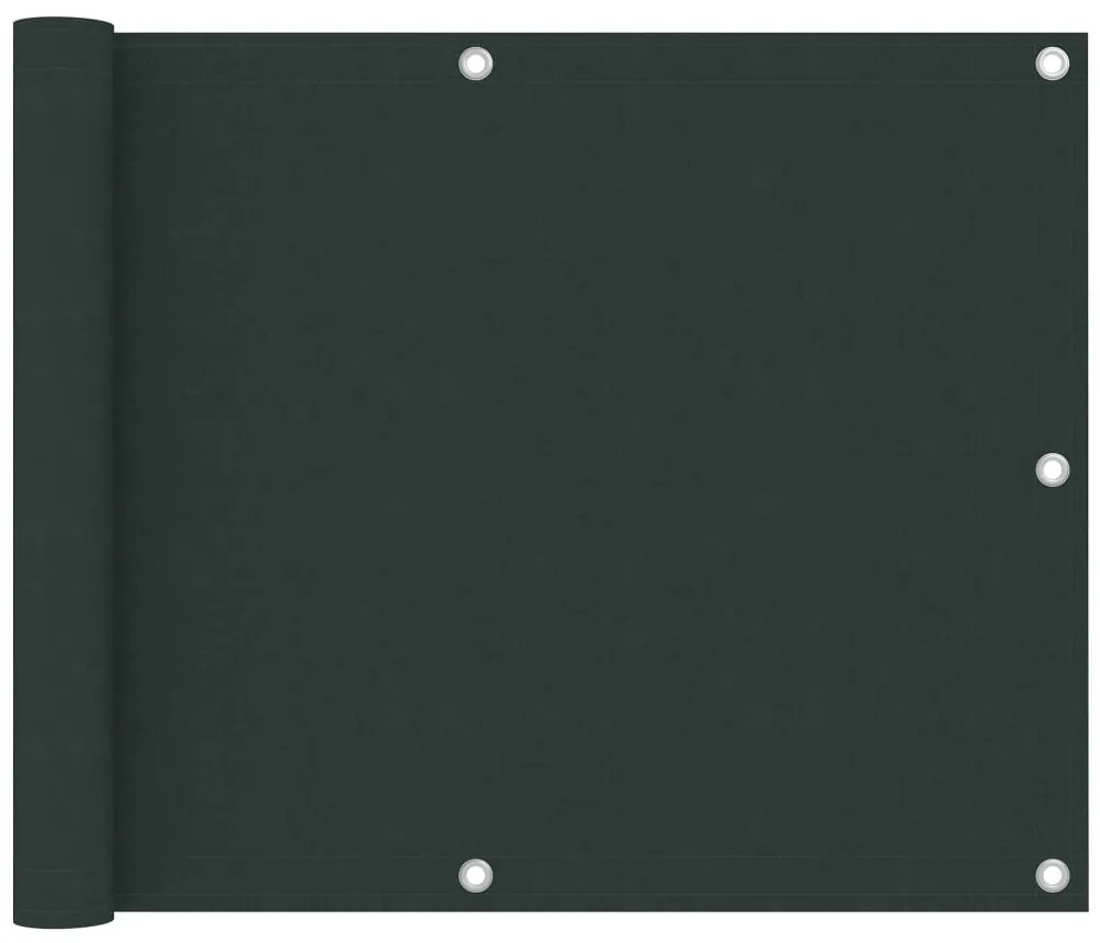 vidaXL Paravan de balcon, verde închis, 75x300 cm, țesătură oxford