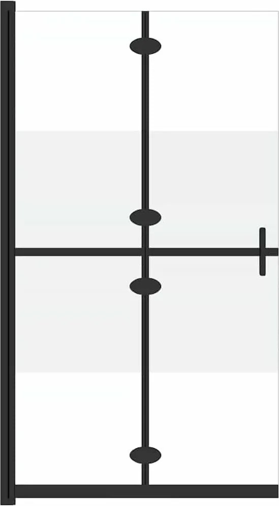 vidaXL Perete duș walk-in pliabil 100x190 cm sticlă ESG jumătate mată