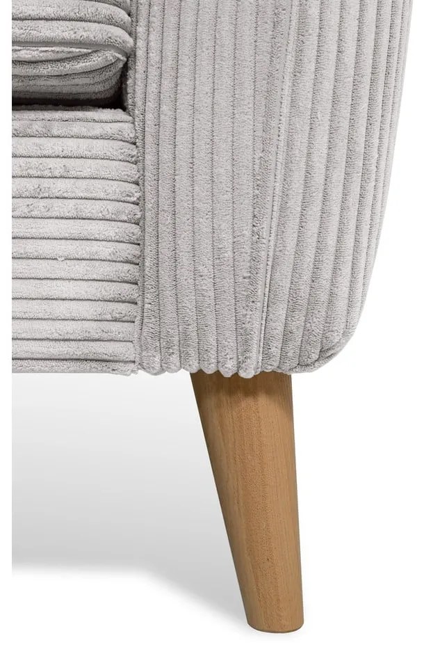 Colțar gri deschis cu tapițerie din catifea reiată (cu colț pe partea stângă ) Paris – Scandic