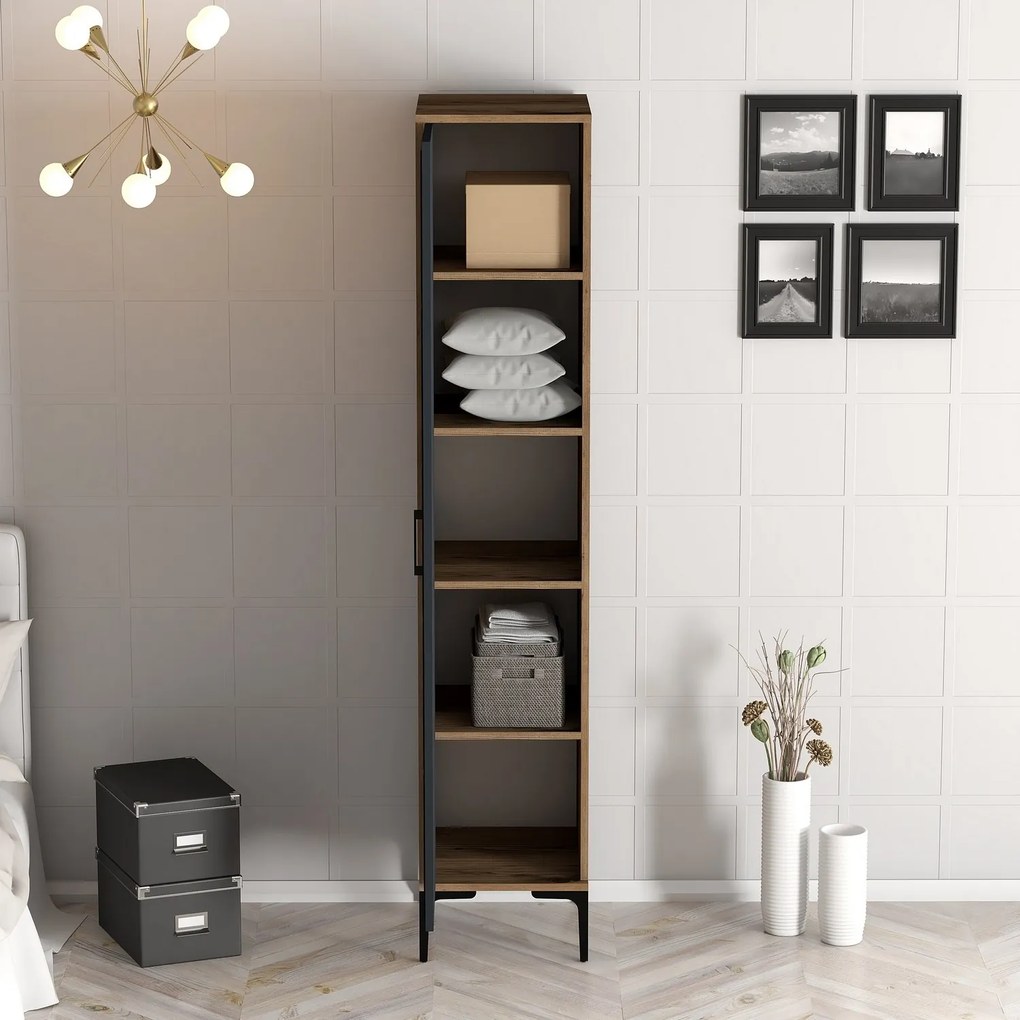 Dulap de haine Kiara S (Nuc + antracit). 1088407