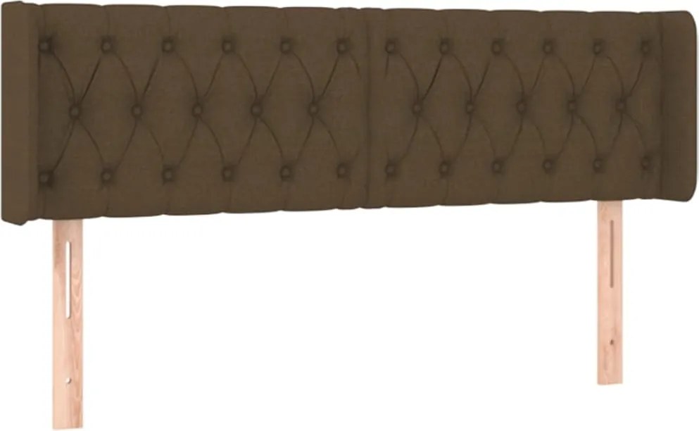 vidaXL Tăblie de pat cu aripioare maro închis 163x16x78/88 cm textil