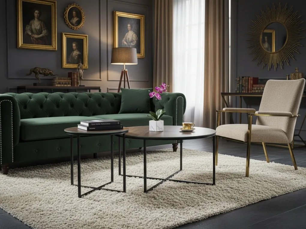 Set 2 mese de cafea PALERMO I maro