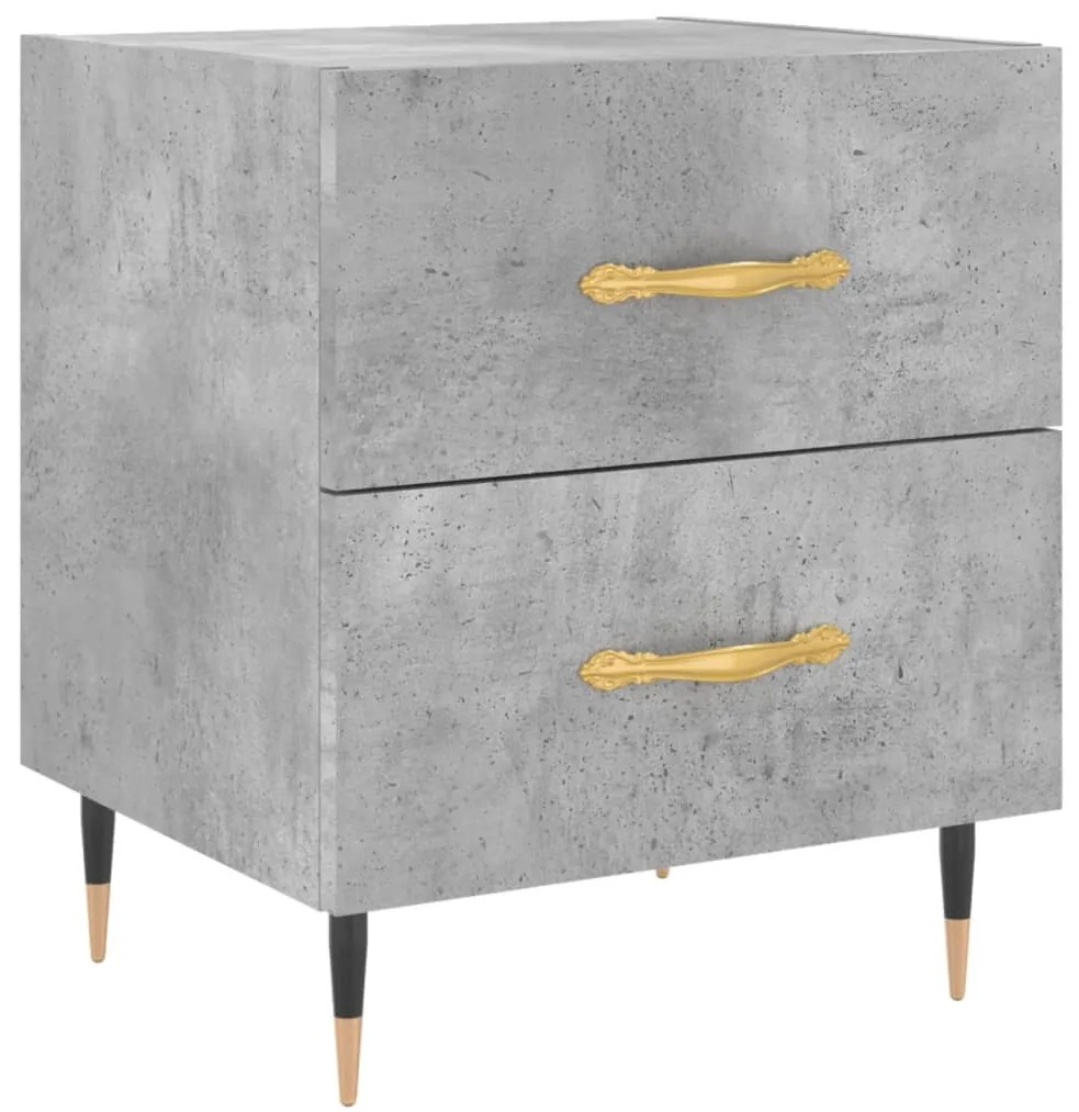 vidaXL Noptieră, gri beton, 40x35x47,5 cm, lemn compozit