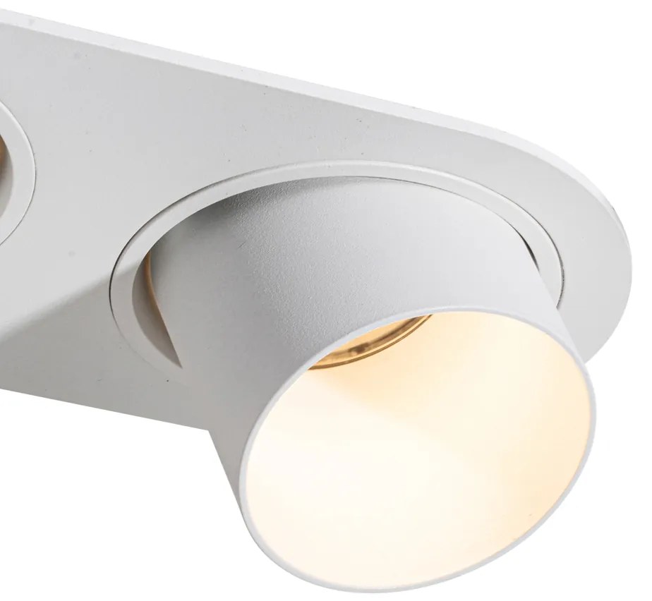 Set de 6 spoturi încastrate albe GU10 50mm cu 2 lumini - Installa