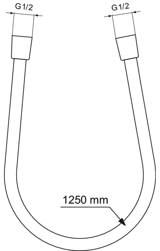 Furtun de dus Idealflex 125 cm, negru