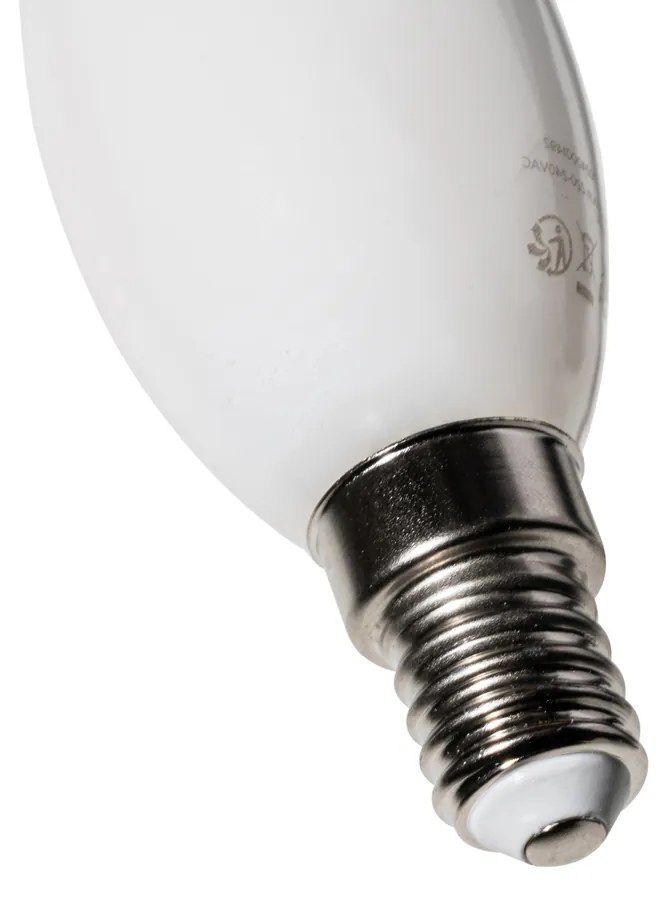 Set van 5 E14 dimbare LED lampen BXS35 opaal 4W 450 lm 2700K