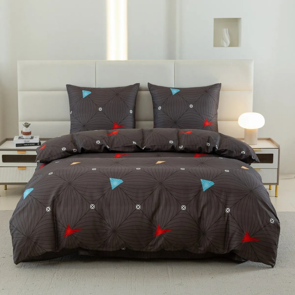 Lenjerie de pat din microfibra ORBITA gri inchis Dimensiune lenjerie de pat: 2 buc 70 x 80 cm | 160 x 200 cm