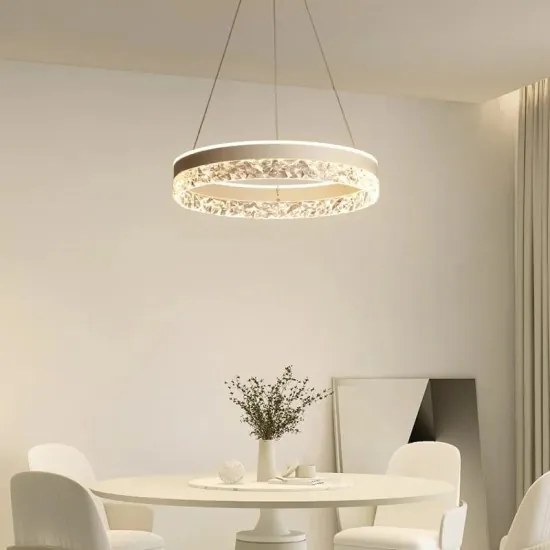 Lustra LED Cu Telecomanda, Elit's Alb , 124w