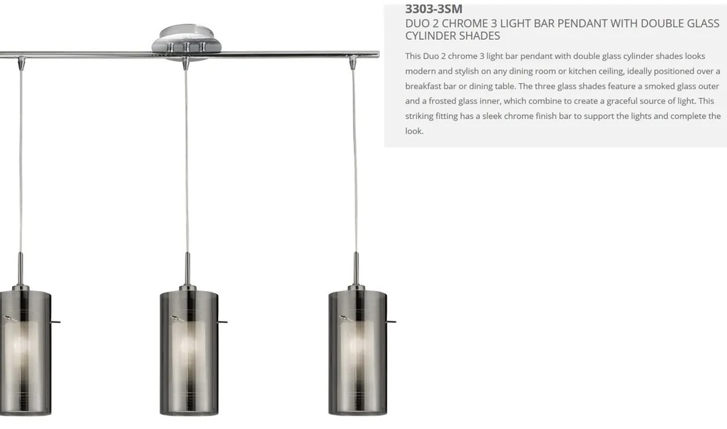 Lustra suspendata design modern Duo II 3L crom 3303-3SM SRT