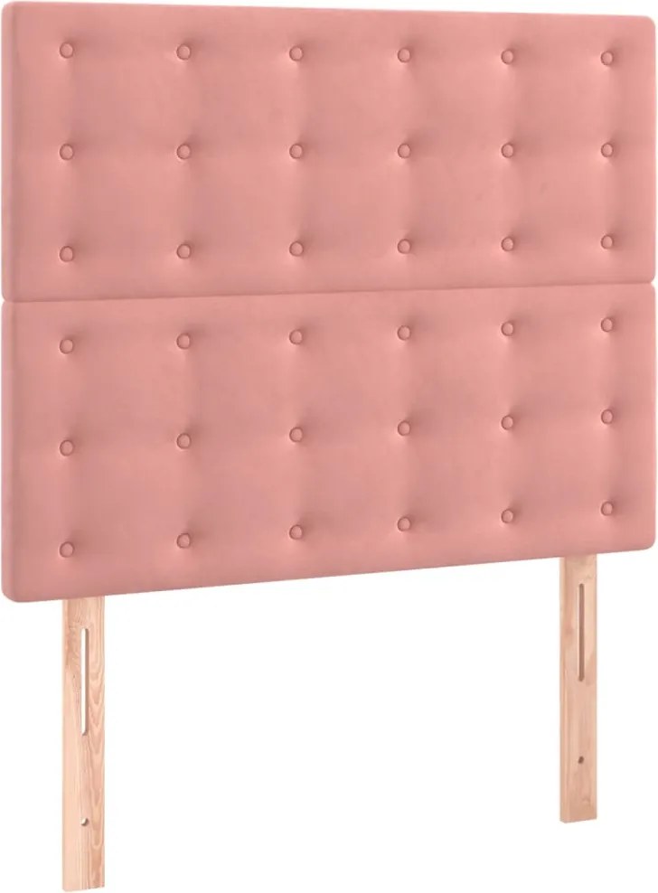 vidaXL Tăblie de pat roz 80x5x118/128 cm catifea