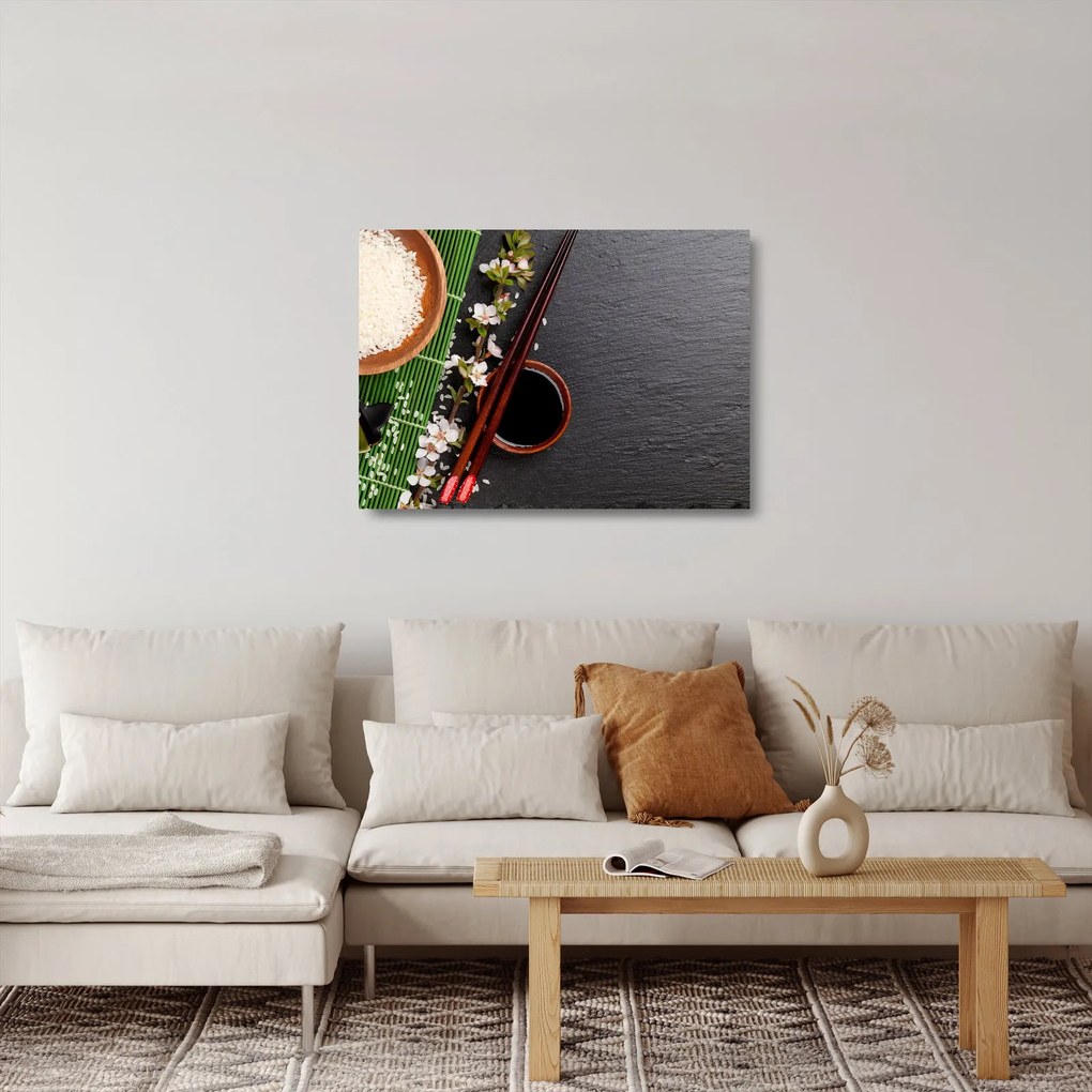 Tablou pe sticlă - Sushi (70x50 cm)