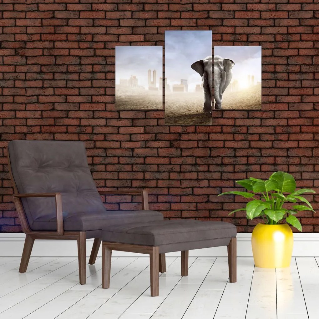 Tablou - Elefanți în oraș (90x60 cm)