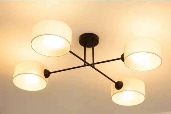 Brilagi - Lustră de tavan aplicată VIRGO 4xE14/40W/230V, crem/negru