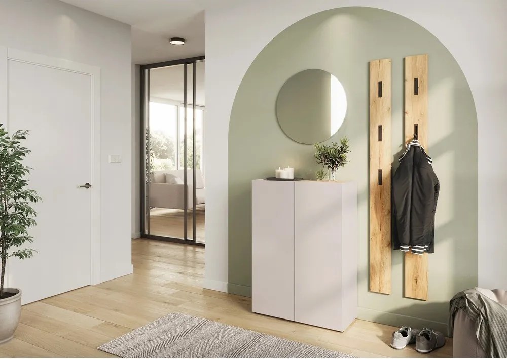 Dulap crem cu aspect de lemn de stejar 74x105x33 cm Alviano – Germania