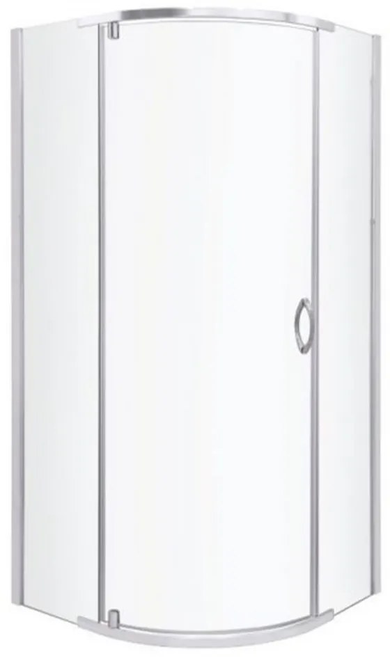 Cabină de duș curbată Splash fără cădiță 89x89x190cm - profil cromat, sticlă transparentă
