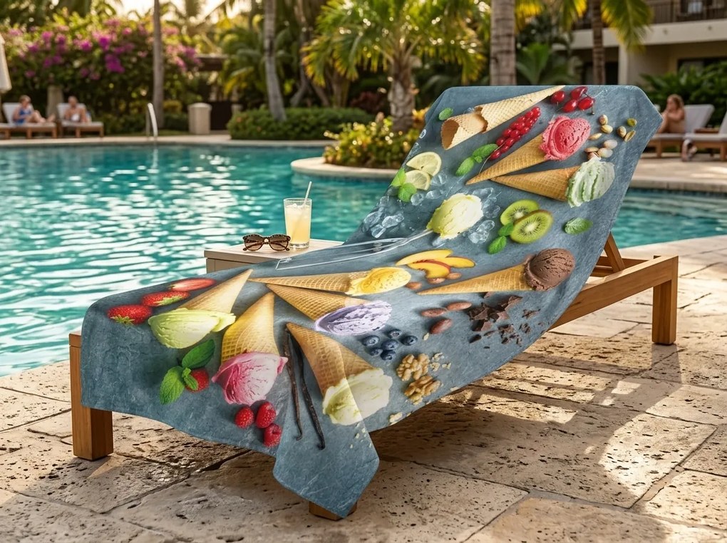 Prosop de plaja XXL cu uscare rapida GELATTO colorat 150 x 210 cm, 100% microfibra