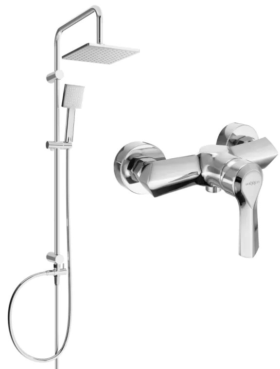 Mexen Sabre Set de duș suprapus Tord cu duș fix și baterie de duș, crom - 72140200-00