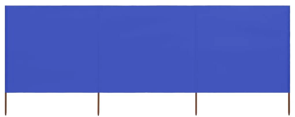 Paravan anti-vant cu 3 panouri, azur, 400 x 120 cm, textil Albastru, 400 x 120 cm