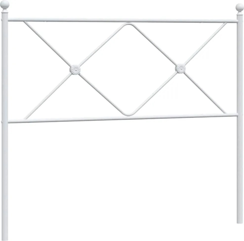 vidaXL Tăblie de pat de schimb metalică, alb, 100 cm