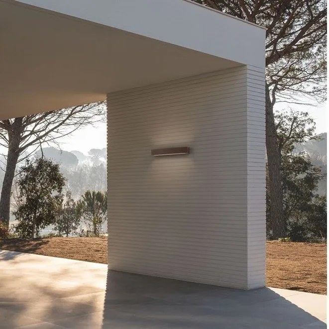 Aplica exterior corten liniara 38cm IP65 LED CCT PRISMATIC