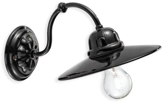 Aplica de perete design retro realizata manual din ceramica B-W