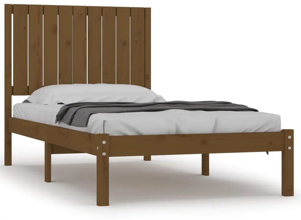 3104401 vidaXL Cadru de pat, maro miere, 90x200 cm, lemn masiv de pin
