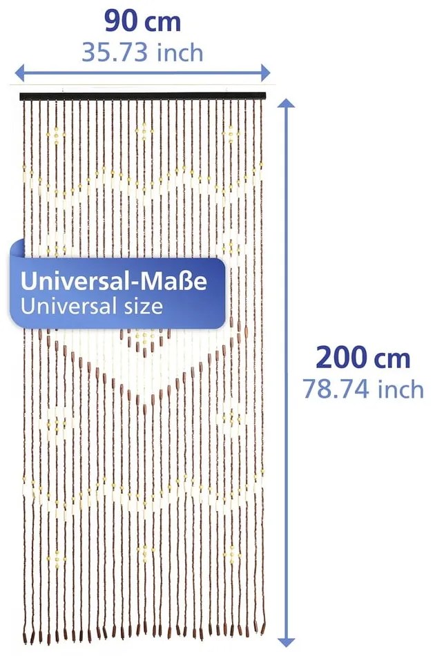 Draperie în culoare naturală din bambus 90x200 cm cu prindere la ușă Rhombus – Maximex