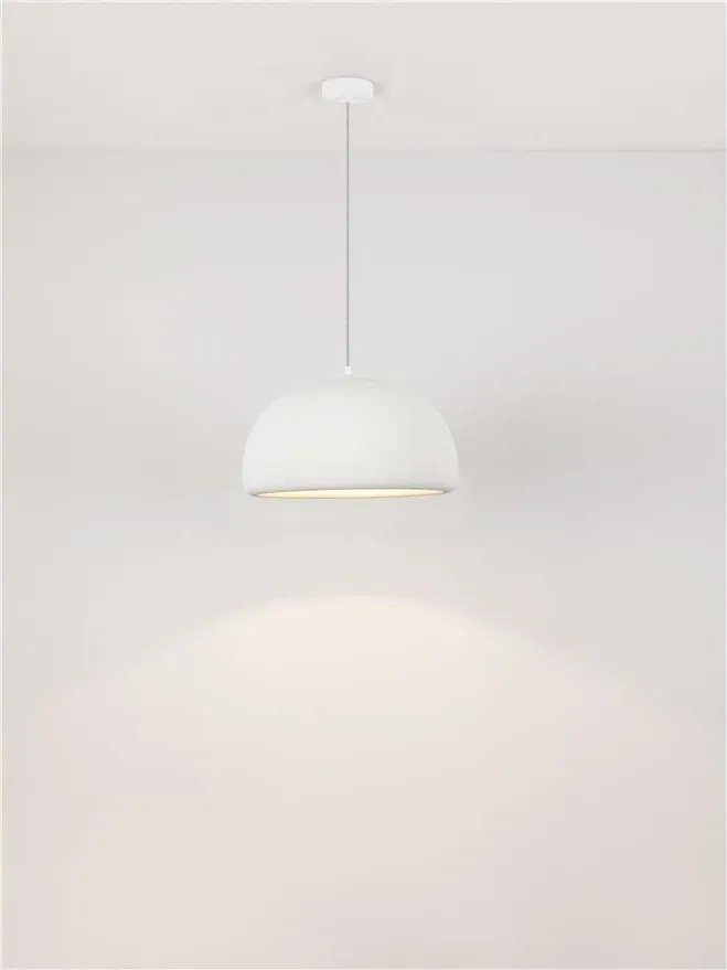 Lustra suspendata cu textura granulata Davo 43cm, alb piatra