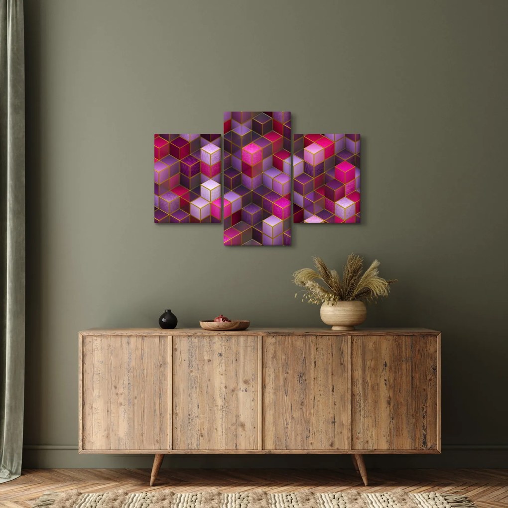 Tablou - Cuburi violet (90x60 cm)