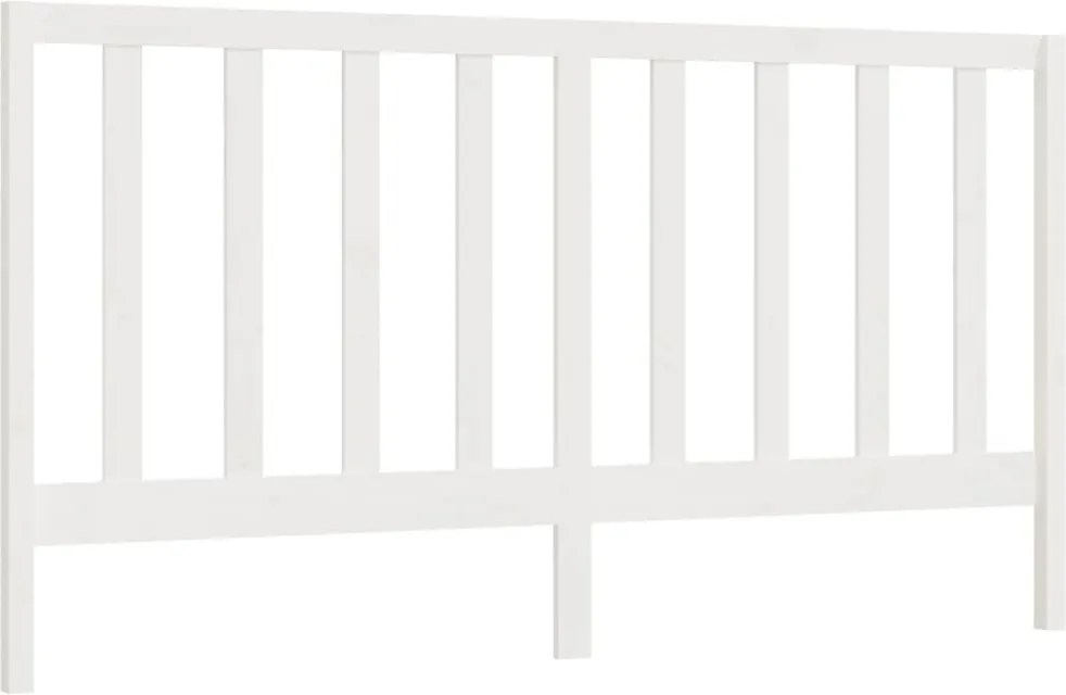 vidaXL Tăblie de pat, alb, 206x4x100 cm, lemn masiv de pin