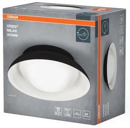 Osram - Plafonieră ORBIS MILAN, 2xE27/10W/230V, Ø 30,5 cm, negru