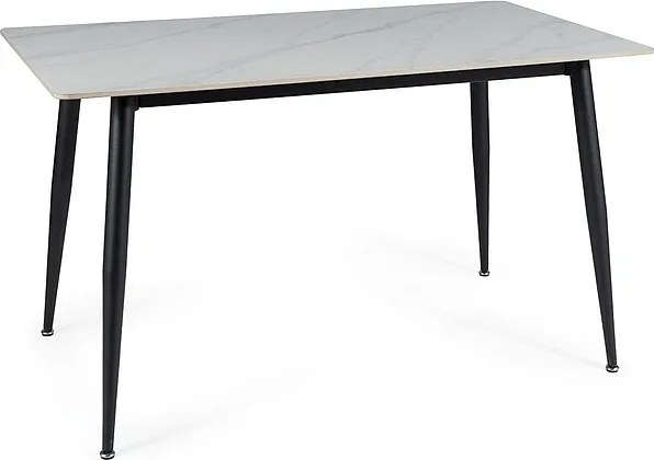 Masa de dining RION 130x70 cm cu blat ceramic, marmura alba