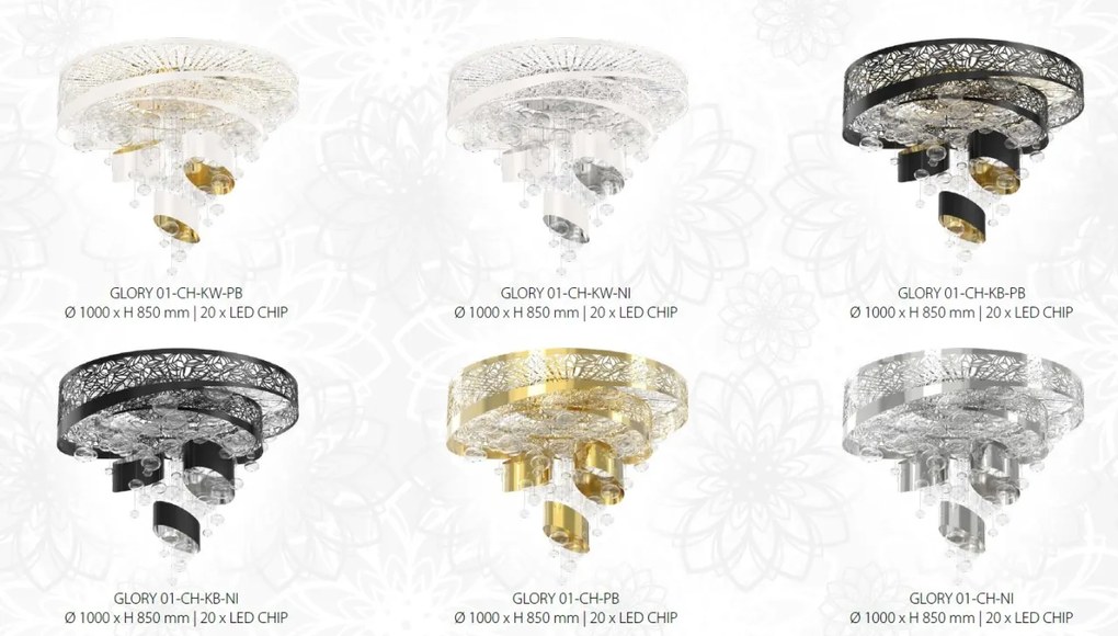 Lustra LED aplicata moderna design LUX, diametru 100cm, GLORY 01-CH